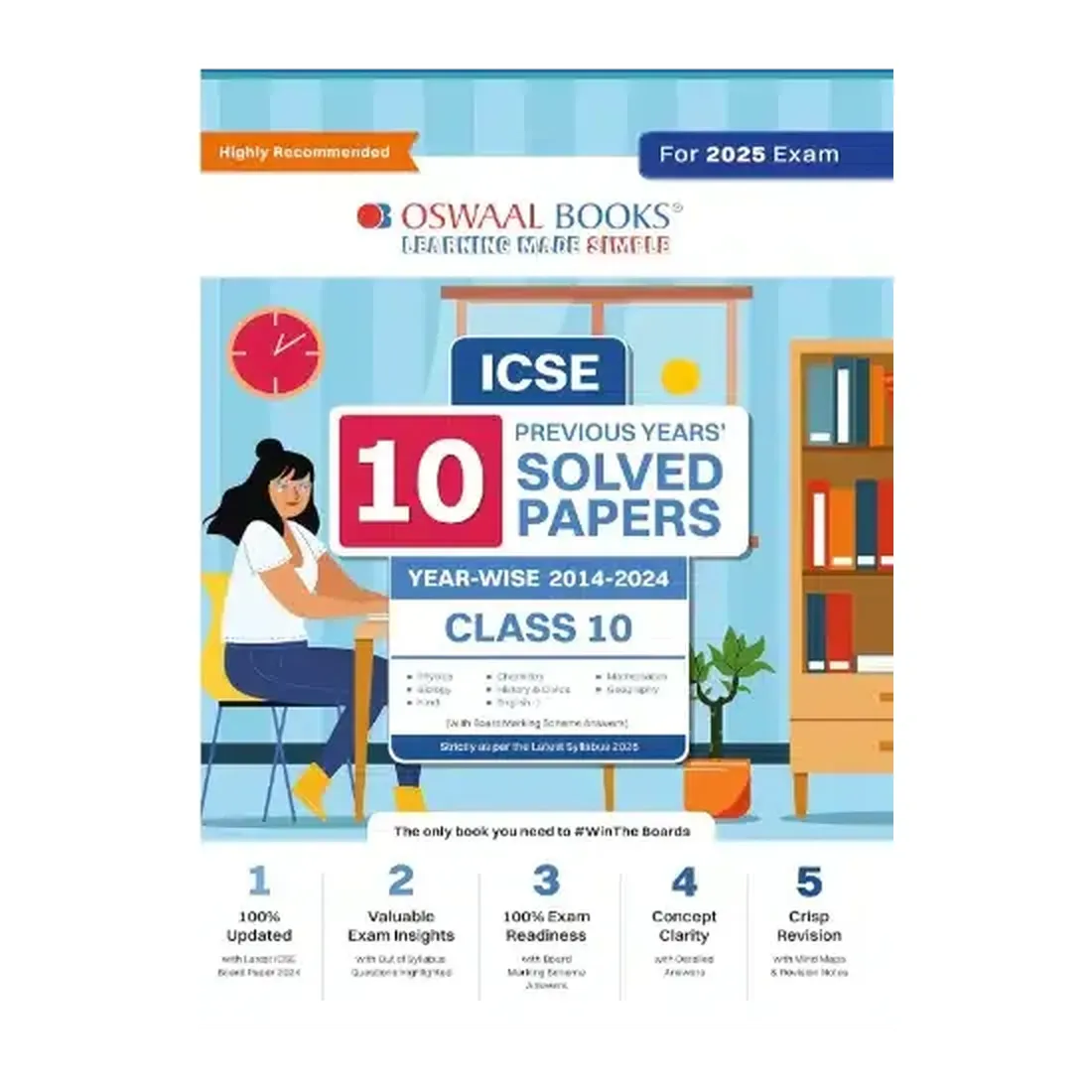 ICSE 10 Previous Year Solved Papers Class 10 | Year-Wise 2014-2024 | Physics, Chemistry, Maths, Biology, History And Civics, Geography, Hindi, English 1, English 2 | For 2025 Board Exam